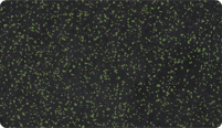 L'échantillon en couleur Vert doux moucheté de WARCO pour les surfaces bicolores en granulat de caoutchouc SBR noir avec un mélange de 10% d'EPDM vert.