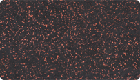 Il campione di colore rosso leggermente punteggiato di WARCO per superfici bicolore in granulato di gomma SBR nero con una miscela di EPDM rosso al 10%.