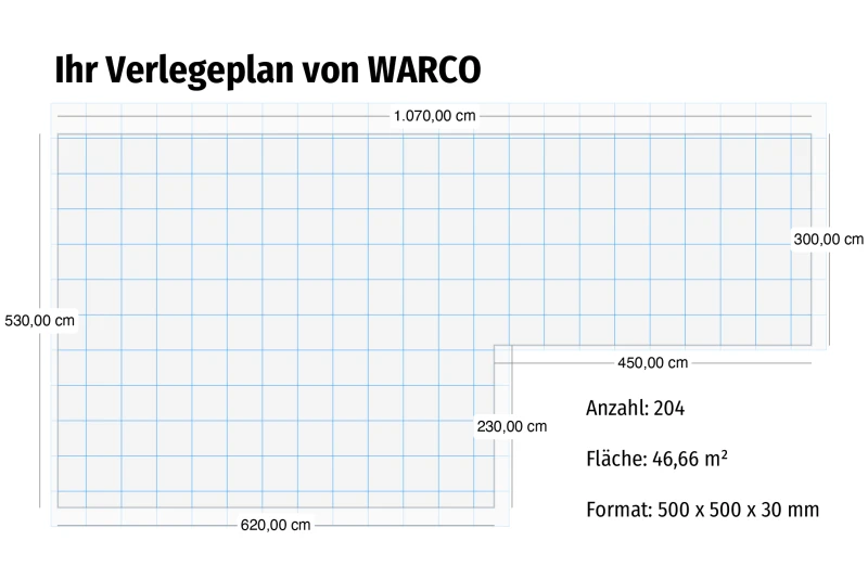 Verlegeplan Zeichnung zur Planung einer Terrasse.