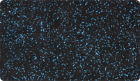 L'échantillon en couleur Bleu doux moucheté de WARCO pour les surfaces bicolores en granulat de caoutchouc SBR noir avec un mélange de 10% d'EPDM bleu.