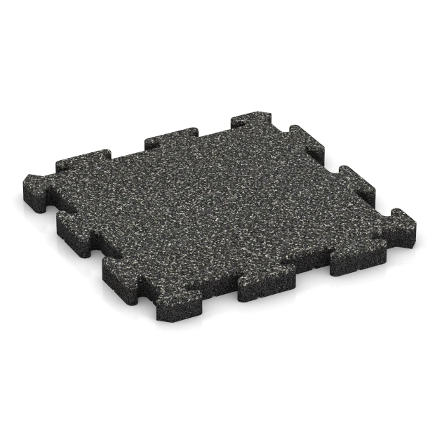 Klickfliese von WARCO im Farbdesign Dunkelgrauer Granit mit den Abmessungen 50 x 50 x 4 cm | 0,25 m². Produktfoto von Artikel 2845 in der Aufsicht von schräg vorne.