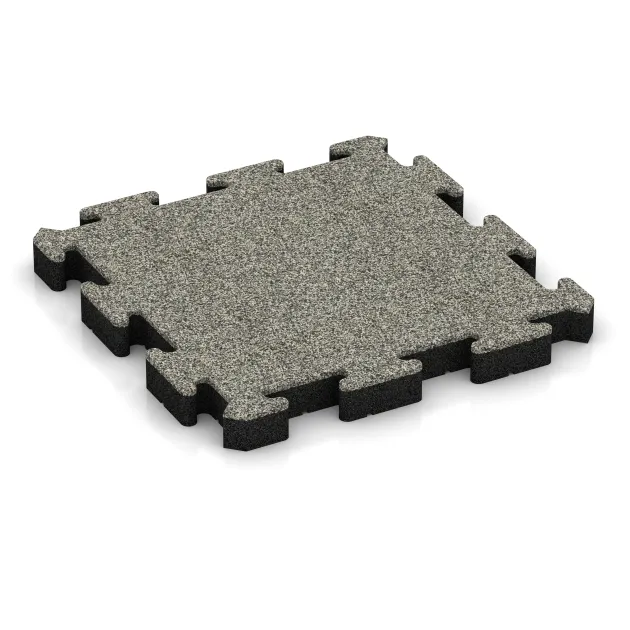 Revêtement sportif en caoutchouc HD de WARCO en couleur Granit clair au format 500 x 500 x 50 mm. La photo de l’article 4161 dans la vue complète de face.