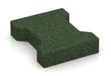 Pavé amortissant autobloquant en caoutchouc double T 4,3 cm - EN 1177 ≤ 80 cm