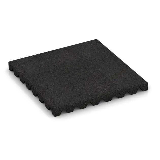 Dalle amortissante de WARCO en couleur Anthracite au format 500 x 500 x 45 mm. La photo de l’article 0660 dans la vue complète de face.