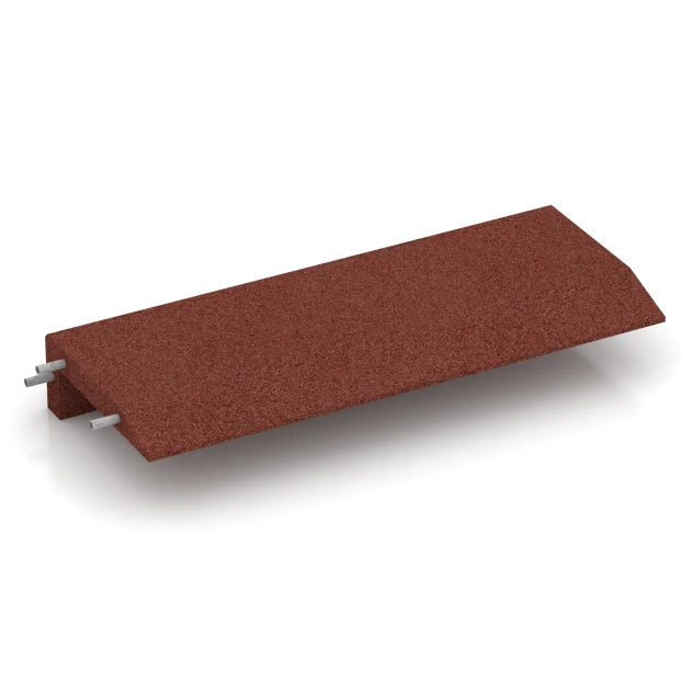 Bordo in gomma a L von WARCO im Farbdesign Rosso mattone mit den Abmessungen 100 × 40 cm | 5/15 cm. Produktfoto von Artikel 2606 in der Aufsicht von schräg vorne.