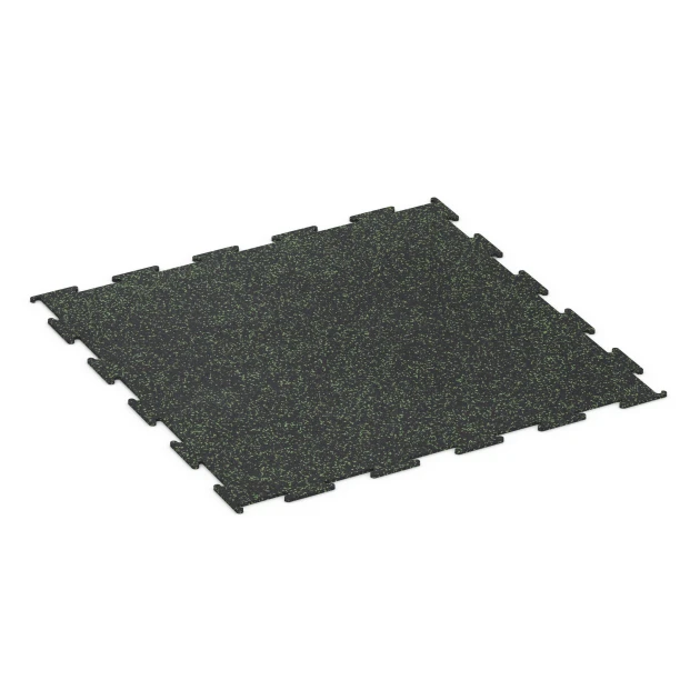 Fitnessboden Kompakt von WARCO im Farbdesign Leicht Grün Gesprenkelt mit den Abmessungen 100 × 100 × 0,8 cm. Produktfoto von Artikel 6453 in der Aufsicht von schräg vorne.
