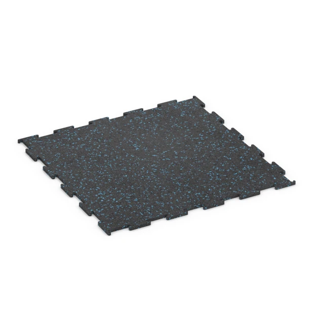 Fitnessboden Kompakt von WARCO im Farbdesign Leicht Blau Gesprenkelt mit den Abmessungen 50 × 50 × 0,8 cm. Produktfoto von Artikel 6457 in der Aufsicht von schräg vorne.