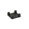 Plattenklammer von WARCO im Farbdesign Mattschwarz mit den Abmessungen 50 x 50 mm – 8 mm. Produktfoto von Artikel 6121 in der Aufsicht von schräg vorne.