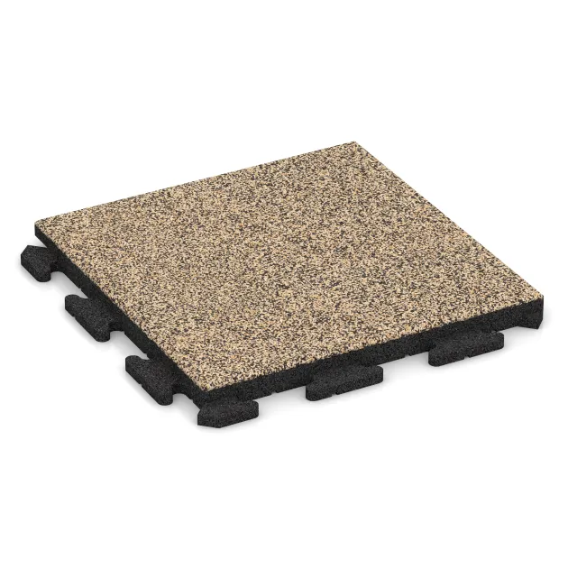 Piastrelle per esterni Classic von WARCO im Farbdesign Travertino mit den Abmessungen 500 x 500 x 40 mm. Produktfoto von Artikel 1305 in der Aufsicht von schräg vorne.