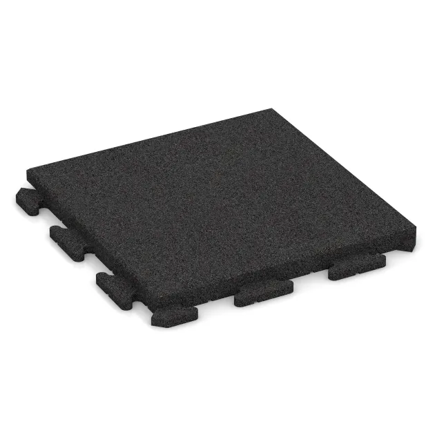 Piastrelle per esterni Classic von WARCO im Farbdesign Antracite mit den Abmessungen 500 x 500 x 40 mm. Produktfoto von Artikel 1386 in der Aufsicht von schräg vorne.