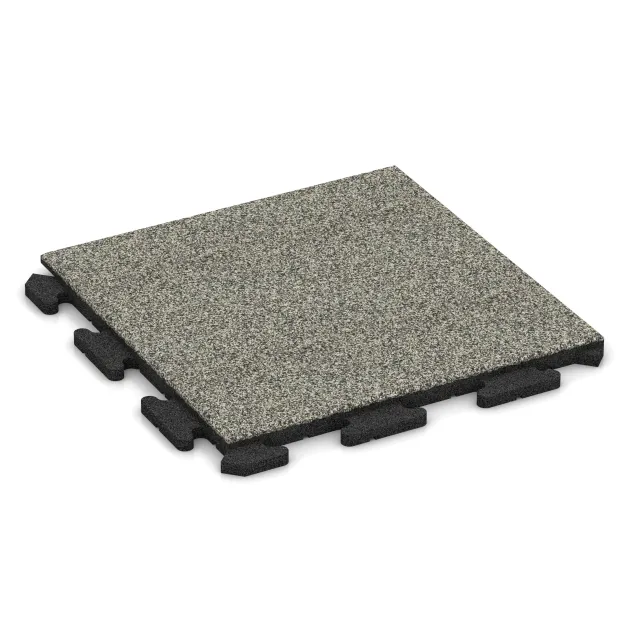 Terrassenplatte Classic von WARCO im Farbdesign Heller Granit mit den Abmessungen 500 x 500 x 30 mm. Produktfoto von Artikel 1157 in der Aufsicht von schräg vorne.