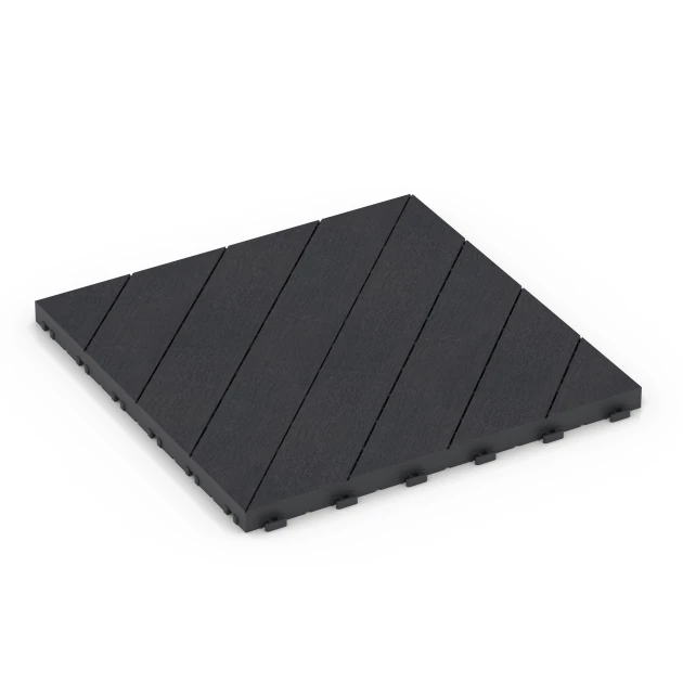Fischgrät – Klickfliese von WARCO im Farbdesign Schiefer mit den Abmessungen 38,5 x 38,5 x 2 cm. Produktfoto von Artikel 6325 in der Aufsicht von schräg vorne.