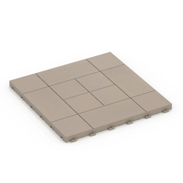 Tafelmuster – Klickfliese von WARCO im Farbdesign Vanille mit den Abmessungen 38,5 x 38,5 x 2 cm | 0,15 m². Produktfoto von Artikel 6238 in der Aufsicht von schräg vorne.
