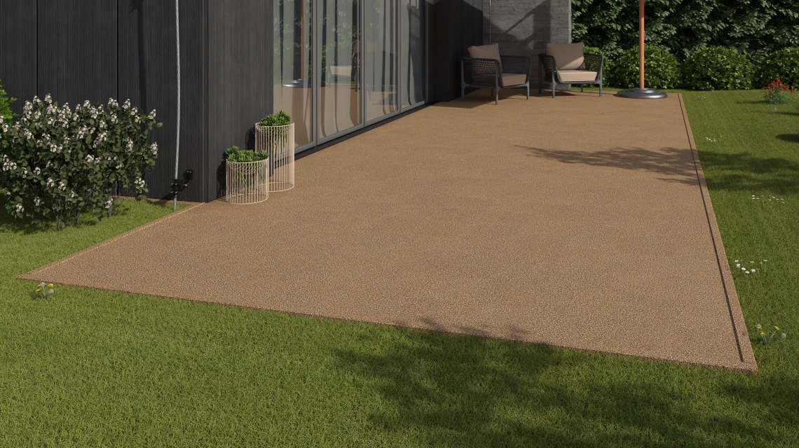 Beispielhafte Verlegung für den Artikel 3740 von WARCO - Mattonella da esterno, Farbton Rattan in der Abmessung 30,6 x 30,6 x 2 cm | 0,094 m².