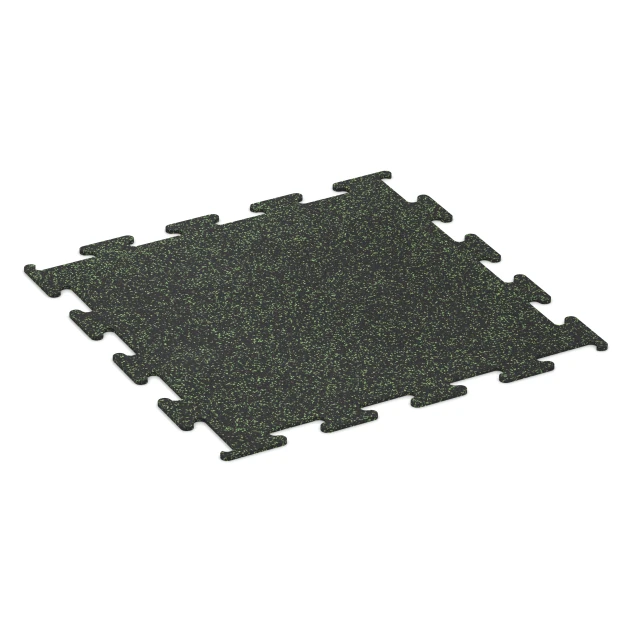 Pavimentazione Fitness Performance Elite von WARCO im Farbdesign Verde leggermente punteggiato mit den Abmessungen 100 x 100 x 1 cm | 1,00 m². Produktfoto von Artikel 3755 in der Aufsicht von schräg vorne.