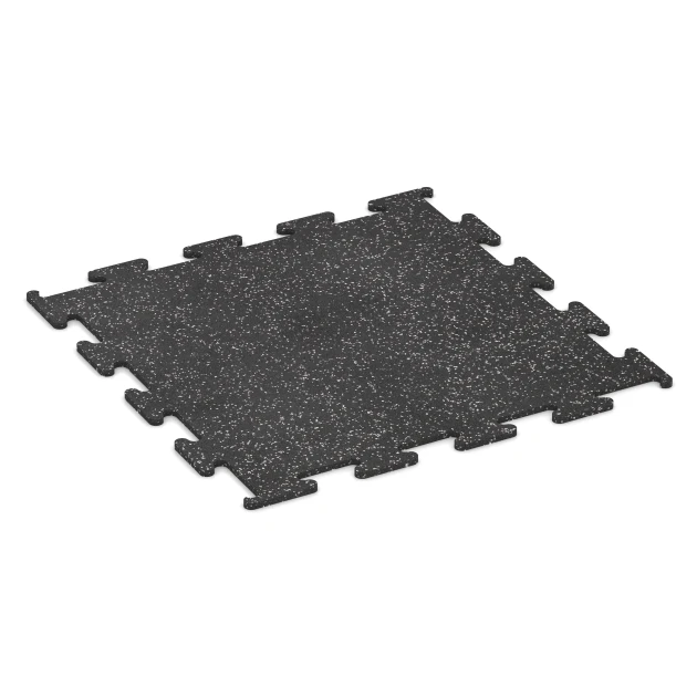 Fitness Performance Elite pavimento sportivo von WARCO im Farbdesign Grigio leggermente punteggiato mit den Abmessungen 100 x 100 x 1,5 cm | 1,00 m². Produktfoto von Artikel 3777 in der Aufsicht von schräg vorne.