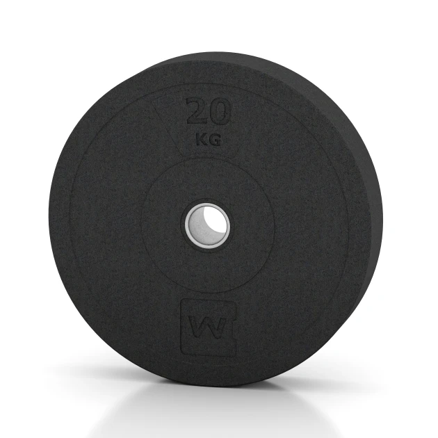 Bumper Plate Slim de WARCO en couleur Anthracite au format 20 kg | ø 45,4 x 8,61 cm. La photo de l’article 6089 dans la vue complète de face.