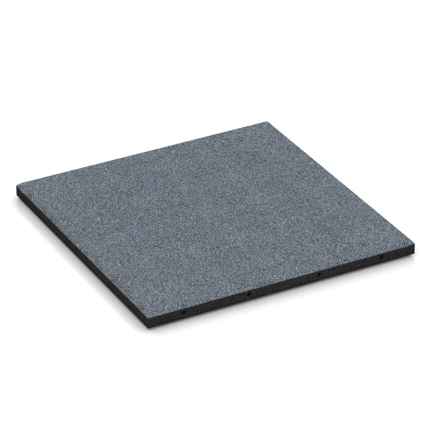 Fallschutzplatten von WARCO im Farbdesign Graphitgrau mit den Abmessungen 50 x 50 x 3 cm. Produktfoto von Artikel 6290 in der Aufsicht von schräg vorne.