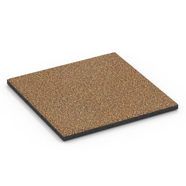 Piastrella antitrauma – 90 cm von WARCO im Farbdesign Terracotta mit den Abmessungen 50 x 50 x 3 cm | 0,25 m². Produktfoto von Artikel 6416 in der Aufsicht von schräg vorne.