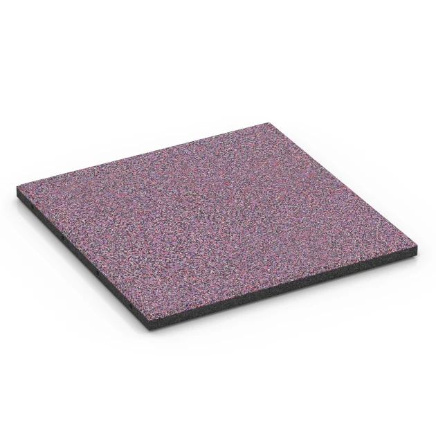 Fallschutzmatte EPDM – 90 cm von WARCO im Farbdesign Lavendel mit den Abmessungen 50 x 50 x 3 cm | 0,25 m². Produktfoto von Artikel 6418 in der Aufsicht von schräg vorne.