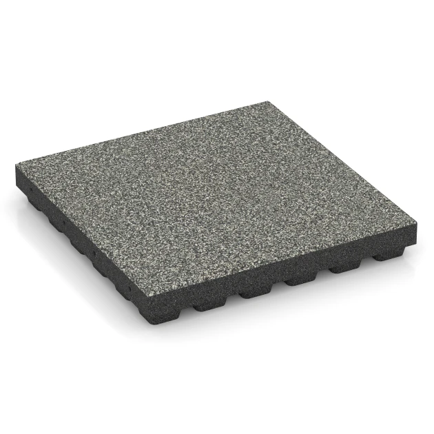 Fallschutzplatte – 210 cm von WARCO im Farbdesign Grauer Granit mit den Abmessungen 50 x 50 x 7 cm. Produktfoto von Artikel 6441 in der Aufsicht von schräg vorne.