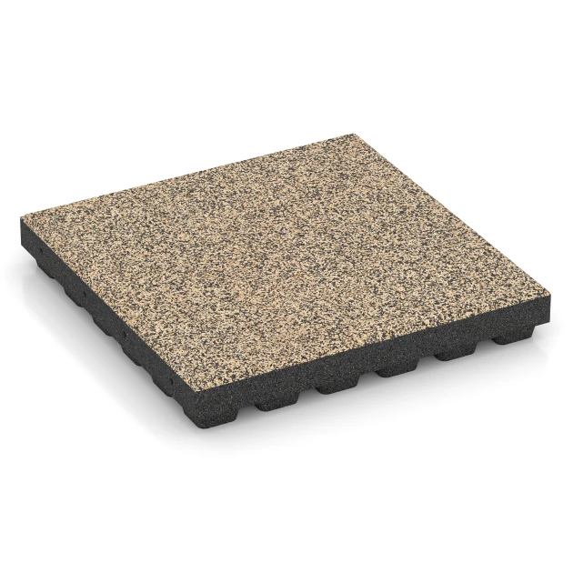 Fallschutzplatte – 210 cm von WARCO im Farbdesign Travertin mit den Abmessungen 50 x 50 x 7 cm. Produktfoto von Artikel 6446 in der Aufsicht von schräg vorne.
