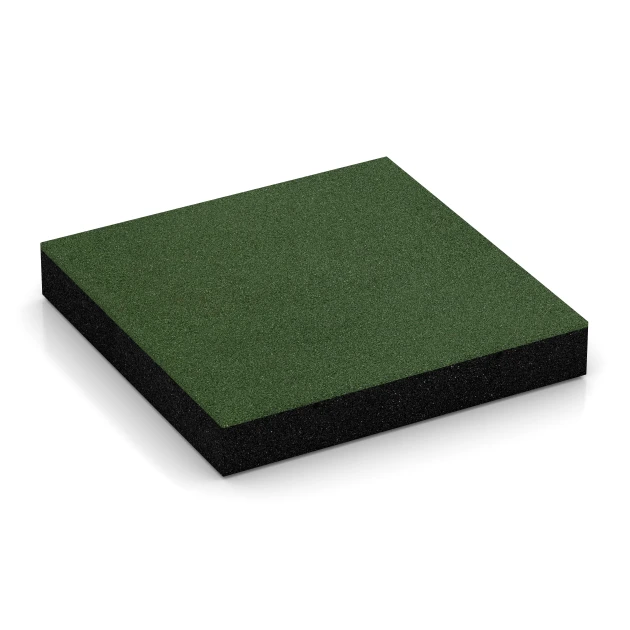 Fallschutzplatten von WARCO im Farbdesign Grasgrün mit den Abmessungen 50 x 50 x 8 cm. Produktfoto von Artikel 6207 in der Aufsicht von schräg vorne.