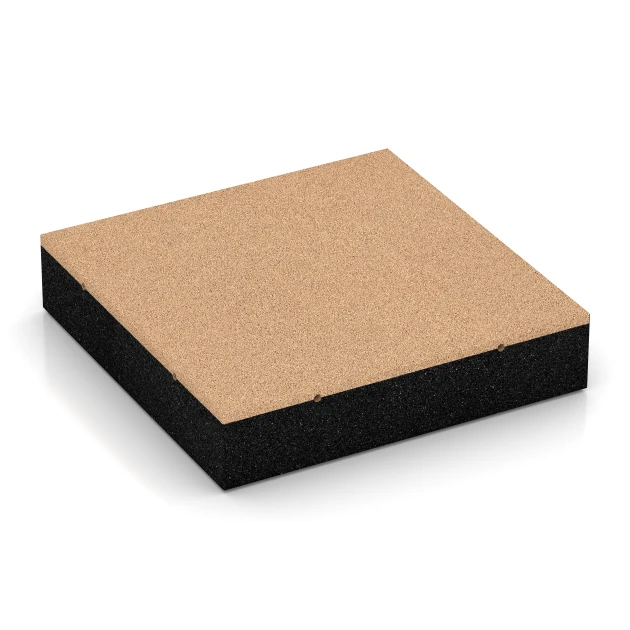 Piastrelle antitrauma von WARCO im Farbdesign Beige sabbia mit den Abmessungen 50 x 50 x 11 cm. Produktfoto von Artikel 6231 in der Aufsicht von schräg vorne.
