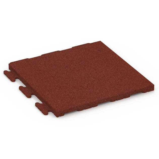 Piastrella in gomma Linea von WARCO im Farbdesign Rosso mattone mit den Abmessungen 50 x 50 x 3 cm | 0,25 m². Produktfoto von Artikel 7053 in der Aufsicht von schräg vorne.