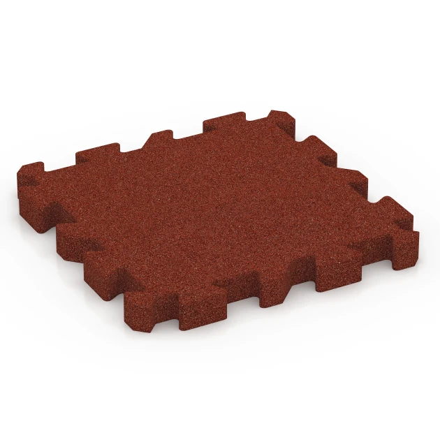 Dalle amortissante à emboîtement puzzle de WARCO en couleur Rouge brique au format 50 x 50 x 5 cm | 0,25 m². La photo de l’article 6306 dans la vue complète de face.