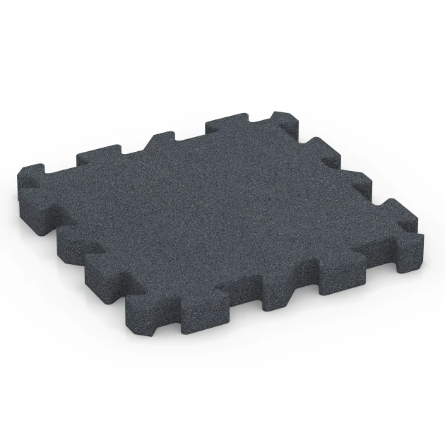 Piastra antitrauma ad incastro puzzle von WARCO im Farbdesign Grigio ardesia mit den Abmessungen 50 x 50 x 5 cm | 0,25 m². Produktfoto von Artikel 6317 in der Aufsicht von schräg vorne.