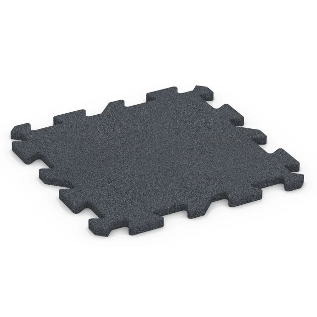 Fallschutz-Puzzlematte von WARCO im Farbdesign Schiefergrau mit den Abmessungen 50 x 50 x 2 cm | 0,25 m². Produktfoto von Artikel 6315 in der Aufsicht von schräg vorne.