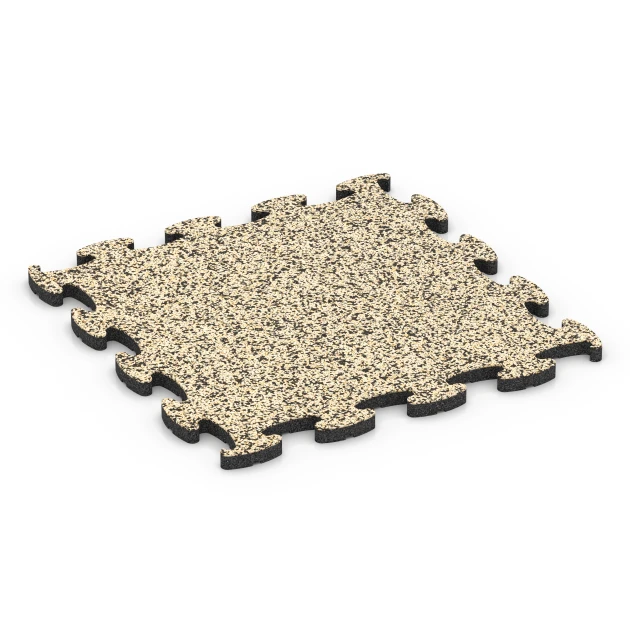 Fitness Max Floor System von WARCO im Farbdesign Travertin mit den Abmessungen 46 x 46 x 1,8 cm. Produktfoto von Artikel 6865 in der Aufsicht von schräg vorne.