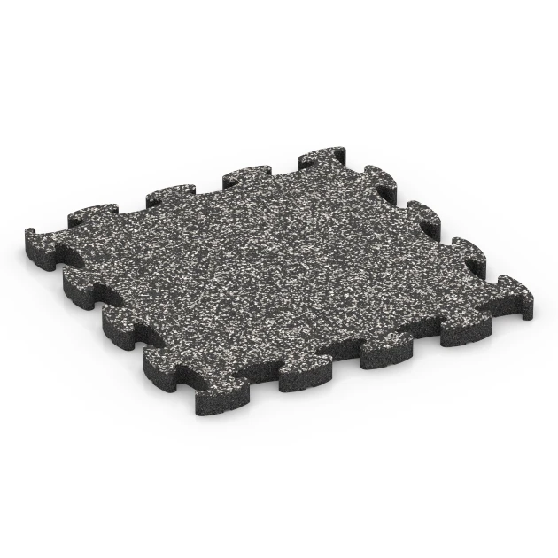Terrassenplatte von WARCO im Farbdesign Dunkelgrauer Granit mit den Abmessungen 46 x 46 × 2,8 cm. Produktfoto von Artikel 6940 in der Aufsicht von schräg vorne.