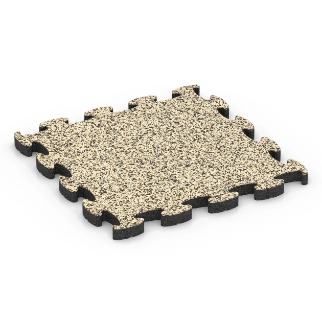 Fitness Active pavimento von WARCO im Farbdesign Travertino mit den Abmessungen 46 x 46 × 2,8 cm. Produktfoto von Artikel 6847 in der Aufsicht von schräg vorne.