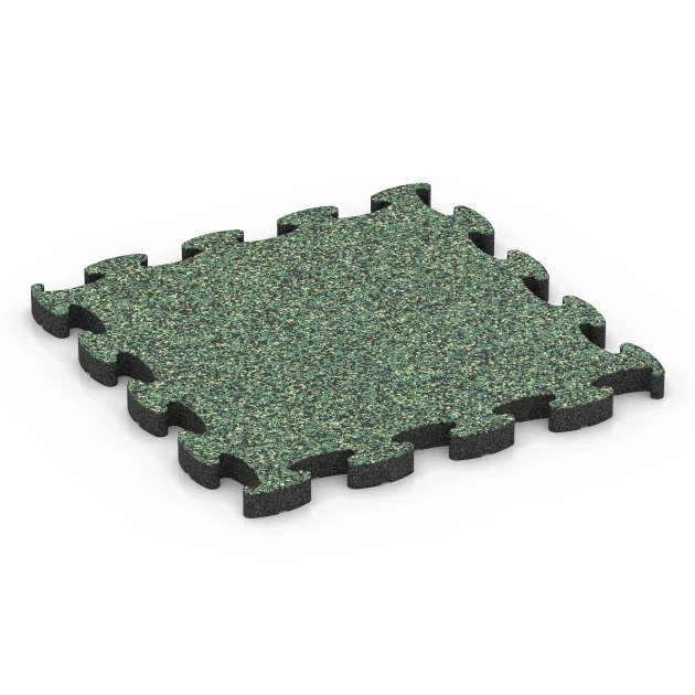 Fitness Max Floor System von WARCO im Farbdesign Prato inglese mit den Abmessungen 46 x 46 × 2,8 cm. Produktfoto von Artikel 6879 in der Aufsicht von schräg vorne.