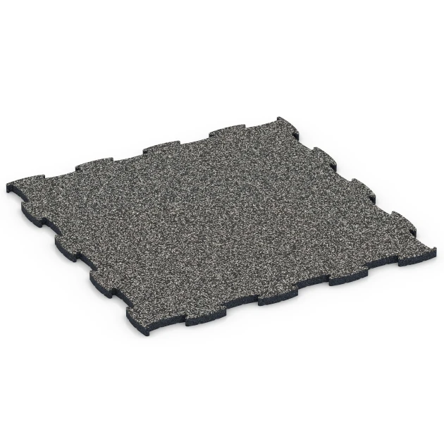 Fitness Active Floor System von WARCO im Farbdesign Dunkelgrauer Granit mit den Abmessungen 97,1 x 97,1 x 2,8 cm. Produktfoto von Artikel 6850 in der Aufsicht von schräg vorne.
