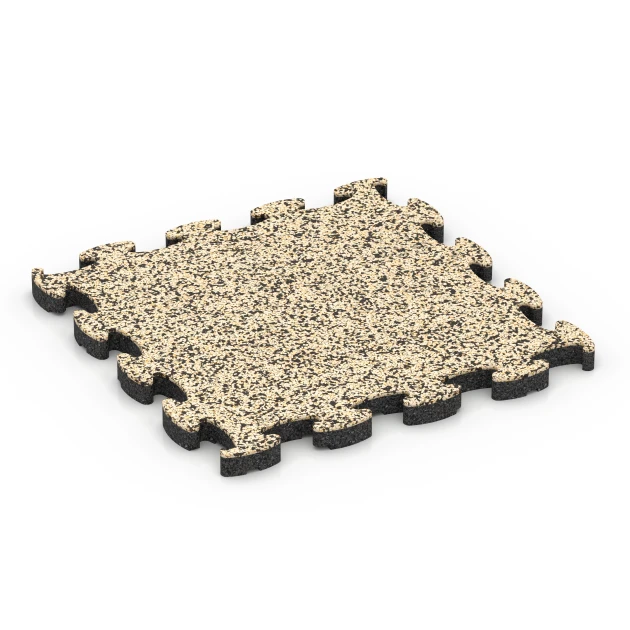 Piastrella balcone in gomma von WARCO im Farbdesign Travertino mit den Abmessungen 30 x 30 x 1,8 cm. Produktfoto von Artikel 6820 in der Aufsicht von schräg vorne.