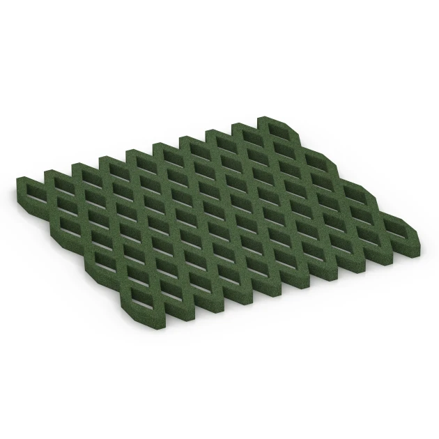 Griglia antitrauma prato von WARCO im Farbdesign Verde erba mit den Abmessungen 100 x 100 x 4 cm. Produktfoto von Artikel 7011 in der Aufsicht von schräg vorne.