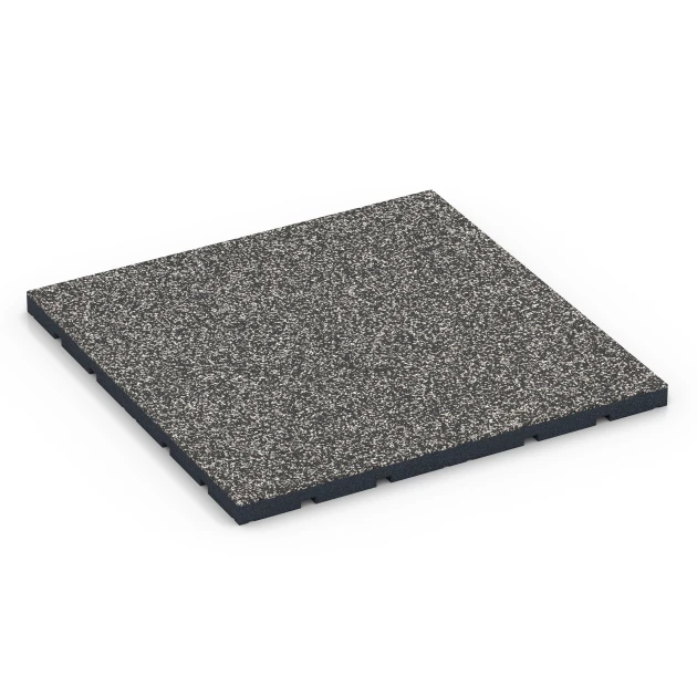 Pavimento per palestra da esterno von WARCO im Farbdesign Granito grigio scuro mit den Abmessungen 60 x 60 x 3 cm | 0,36 m². Produktfoto von Artikel 7132 in der Aufsicht von schräg vorne.