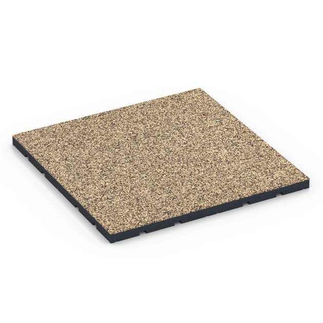 Pavimento per palestra da esterno von WARCO im Farbdesign Rattan mit den Abmessungen 60 x 60 x 3 cm | 0,36 m². Produktfoto von Artikel 7140 in der Aufsicht von schräg vorne.
