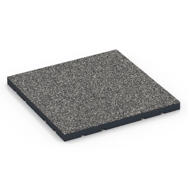 Pavimento per palestra da esterno von WARCO im Farbdesign Granito grigio scuro mit den Abmessungen 60 x 60 x 4 cm | 0,36 m². Produktfoto von Artikel 7141 in der Aufsicht von schräg vorne.