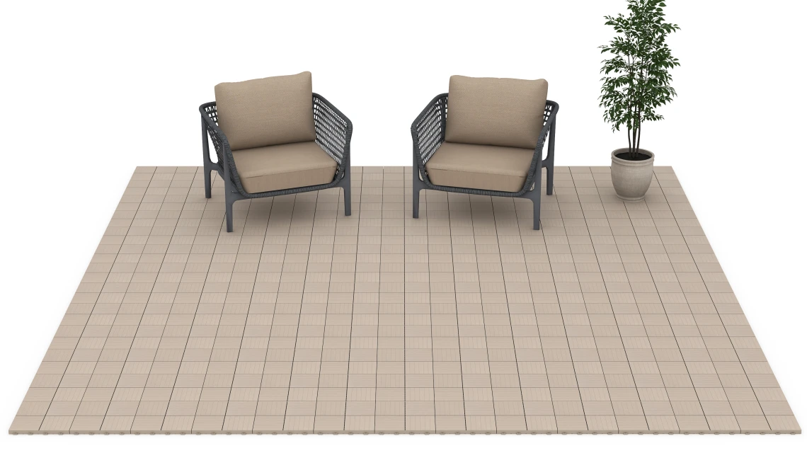 Beispielhafte Verlegung für den Artikel 6351 von WARCO - Mosaico – Piastrella a incastro, Farbton Vaniglia in der Abmessung 30 x 30 x 2 cm.