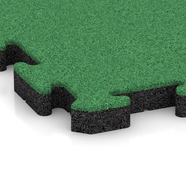 Detailaufnahme der Randausprägung von WARCO-Produkt 5188, Ballspielplatte, Format 500 x 500 x 40 mm, Farbe Maigrün.