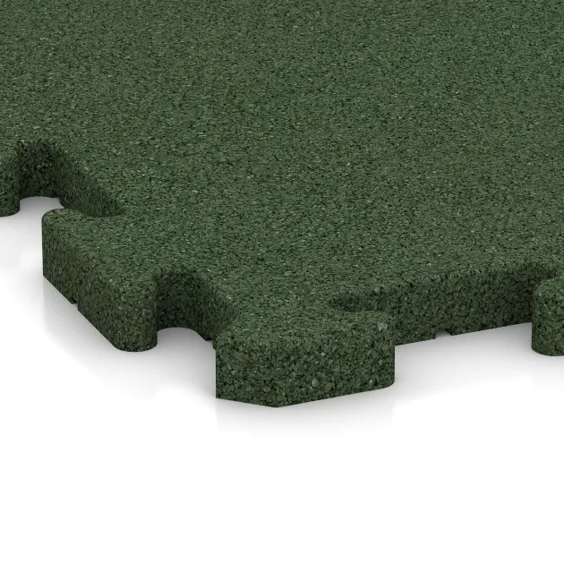 Detailaufnahme der Randausprägung von WARCO-Produkt 3326, Pavimento per parco giochi, Format 1000 x 1000 x 30 mm, Farbe Verde erba.