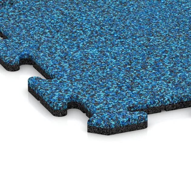 Detailaufnahme der Randausprägung von WARCO-Produkt 0064, Tappeto da gioco, Format 500 x 500 x 18 mm, Farbe Atlantico.