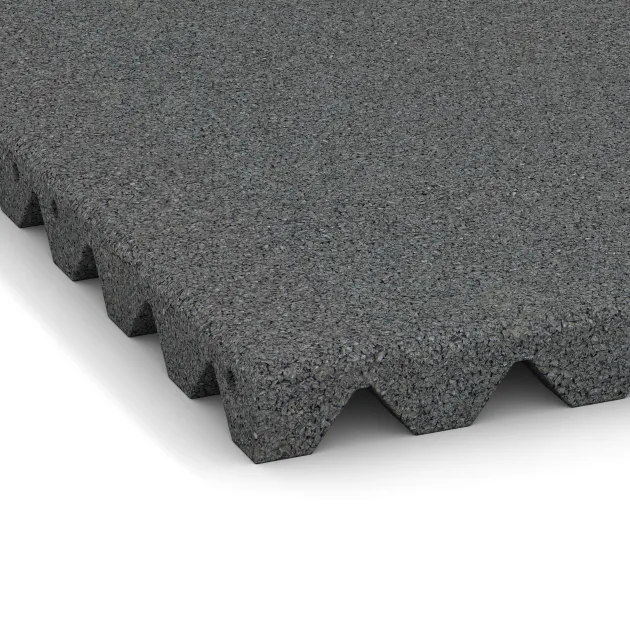 Detailaufnahme der Randausprägung von WARCO-Produkt 0619, Lastra di protezione murale, Format 500 x 500 x 40 mm, Farbe Grigio ardesia.