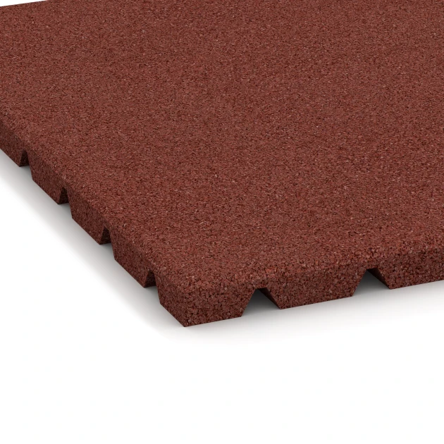 Detailaufnahme der Randausprägung von WARCO-Produkt 3966, Hunde-Liegematte, Format 50 × 50 × 2,5 cm, Farbe Ziegelrot.