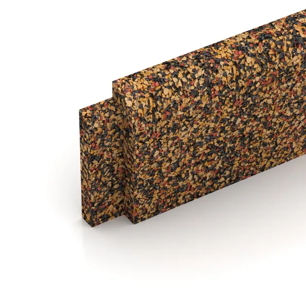 Detailaufnahme der Randausprägung von WARCO-Produkt 2250, Battiscopa, Format 750 x 80 x 20 mm, Farbe Terracotta.