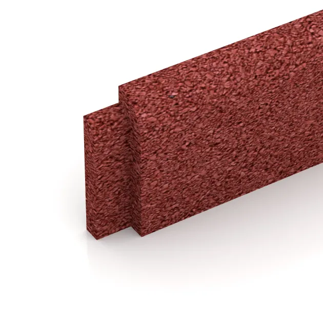 Detailaufnahme der Randausprägung von WARCO-Produkt 4293, Battiscopa, Format 750 x 80 x 20 mm, Farbe Rosso corallo.